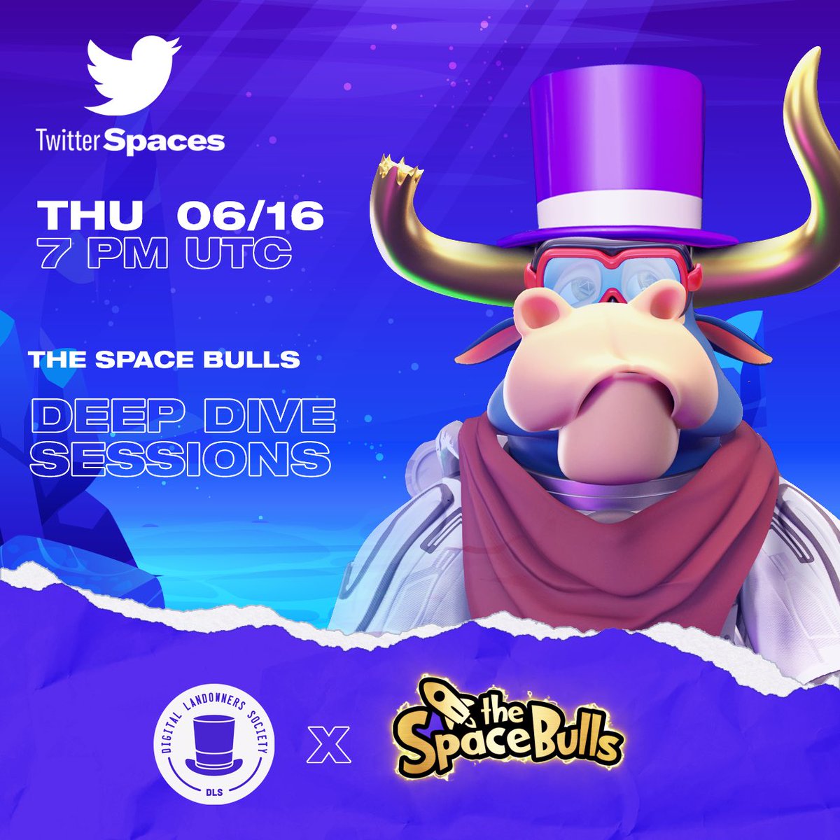 TheSpaceBulls's tweet photo. On Thursday, SpaceBulls will be hosting an AMA on Twitter Spaces with @DLS_society 🚀

We’ll be diving deep into the project and answering questions the community have! 

🕙: 7PM UTC https://t.co/L83h42NEZk