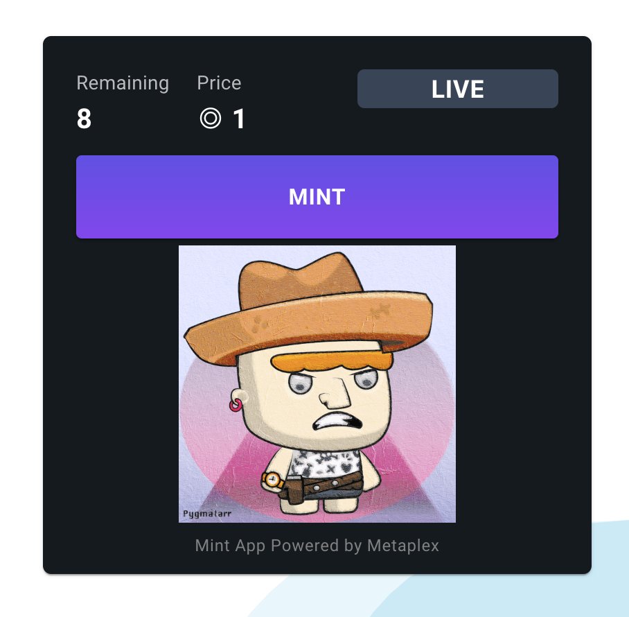 🚨Pygmies Land🚨 LAST 8 NFTs

👉 MINT IS LIVE - price 1 $SOL mint.pygmies.land

discord.gg/GqT6Ajm3Ga

#NFTs #NFT #NFTCommunitys #NFTProject #NFTMint #NFTCommunity #NFTCollector #NFTCollectors #NFTCollection $BRUSH #BRUSH #PygmiesLand #Solana #NFTProject #SolanaNFTs