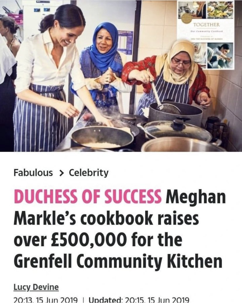Joop626's tweet photo. I can’t believe 5 years ago today. #GrenfellTower lots of innocent lives were lost unnecessarily! #DuchessMeghan worked with the #thehubbcommunitykitchen ladies, did a cookbook which sold thousands of pounds to help. She is one of a kind & one in a million. #GrenfellMemorial 💚💚 https://t.co/WB9zPw8tip