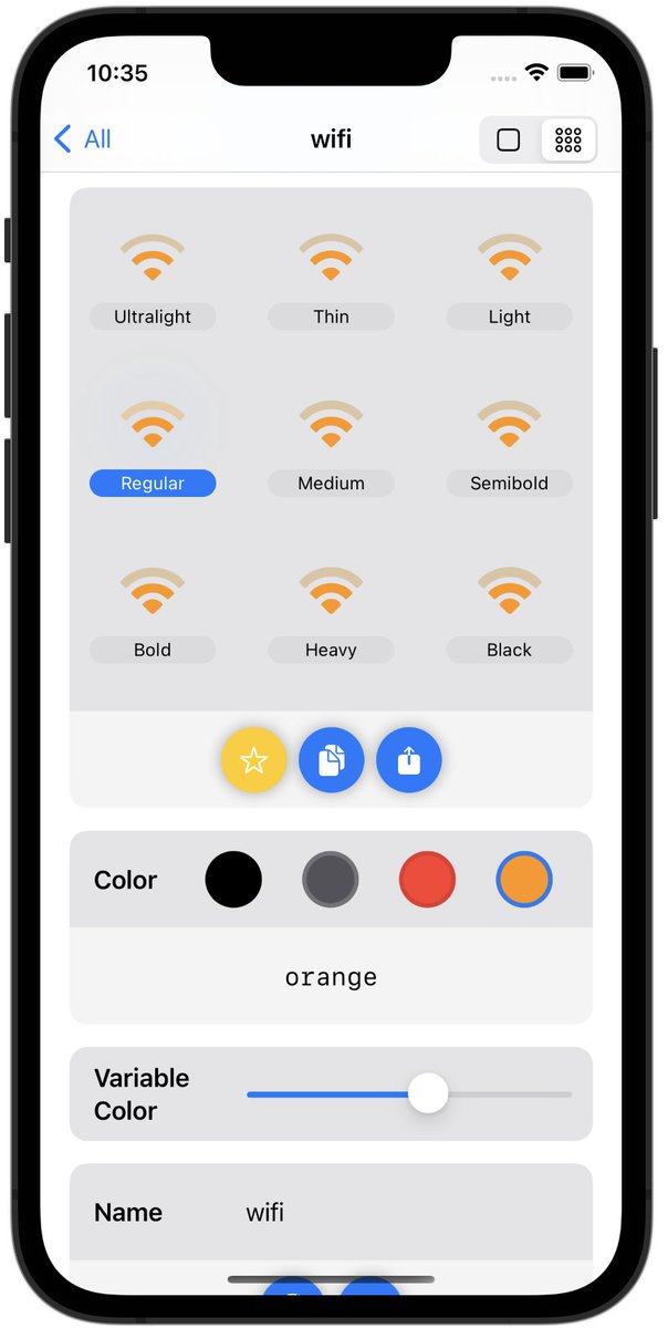 CodingCornerLLP's tweet photo. Support for #SFSymbols 4.0 with features such as variable color will be coming to an update to San Fransymbols later this year - here's a sneak peak: https://t.co/U6IAQZ5fAa