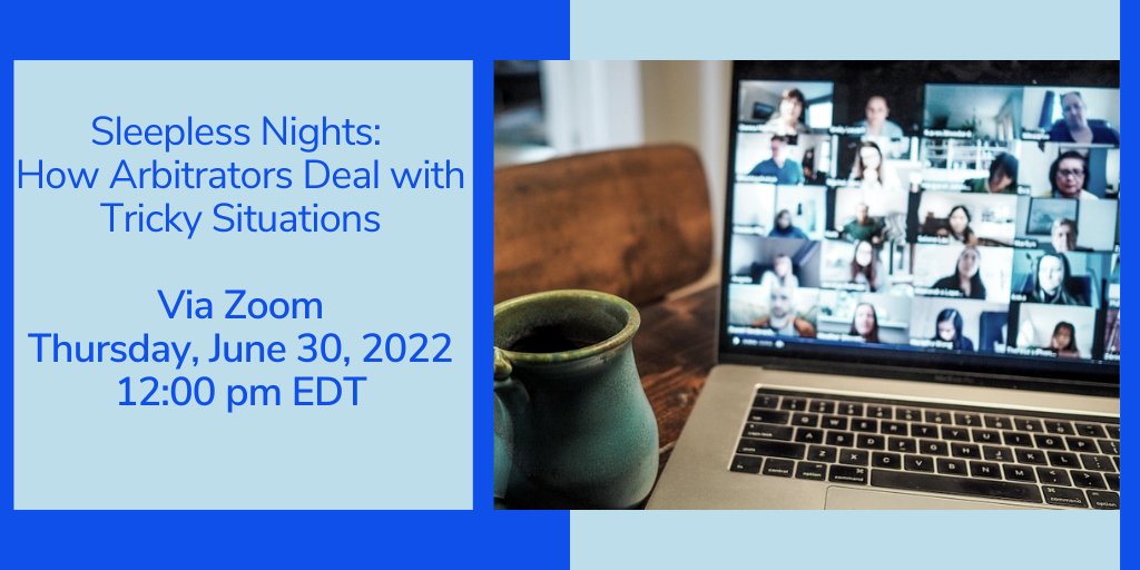 CCArbitrators's tweet photo. A panel of experienced arbitrators, including #CCAFellow Richard Silberberg, will discuss difficult problems that arbitrators confront and how to deal with them at this @CIArb program. Registration open: https://t.co/ZE4lZbpXvo #CCArbitrators #Arbitration https://t.co/CUjZv4IYlz