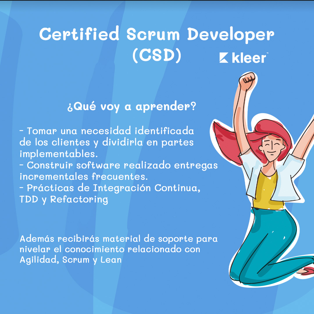 kleer_la's tweet photo. 👩‍💻 CURSO Certified Scrum Developer (CSD)
Desarrollo de software, de la idea al producto, para equipos distribuidos
▷ ¿Cuándo? Del 27 de Junio al 01 de Julio 
Más info aquí 👉 https://t.co/Gy3Q7dLRbM
#CSD #ScrumAlliance #Agile #scrum #scrumdeveloper #certifiedscrumdeveloper https://t.co/0vqKMGPZtx
