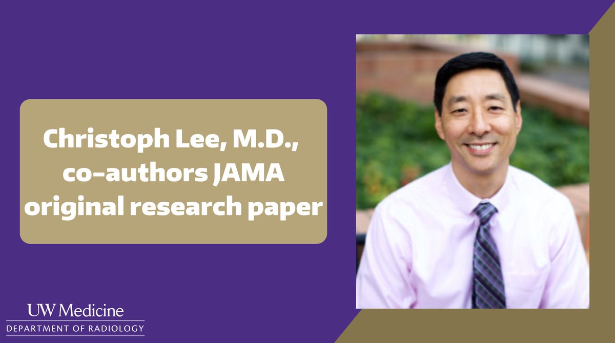 Congrats to @christophleemd, who co-authored a @JAMA_current original research paper that was recently published online!

Learn more: bit.ly/3MLBhLe

#radiology #radiologyresearch #mammography #radtwitter #medtwitter #MedEd #breastcancer