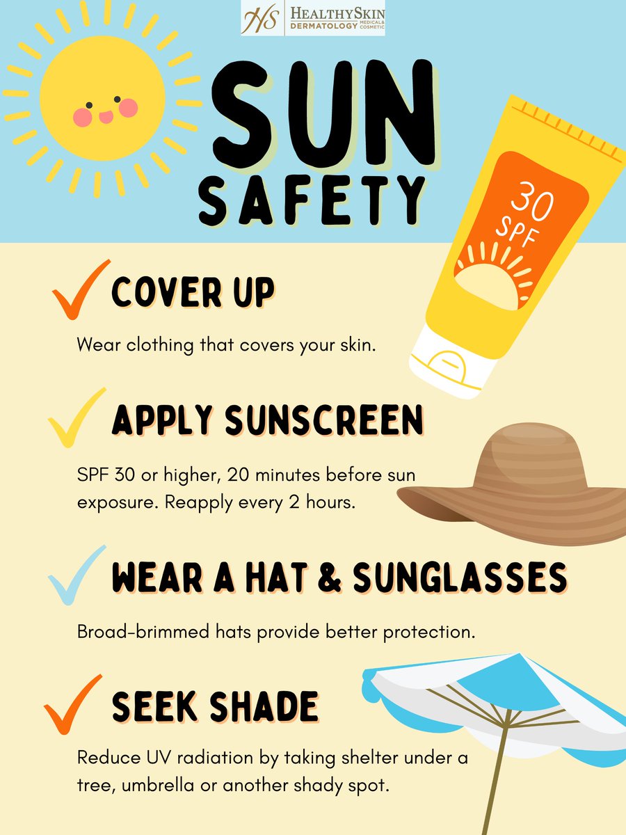 HSDermatology's tweet photo. Before you head out to the pool or beach this summer!

#healthyskindermatology #healthyskin #dermatology #sunsafetly #sun #beach #SPF #sunhat #coverup #seekshade https://t.co/ilvA53emdw