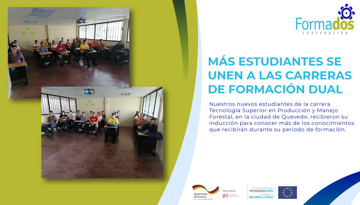 📌 #BuenasNoticias |

⚙️🎓 En #Quevedo se realizó la inducción de una de nuestras #NuevasCarrerasFD: Tecnologías Superior en Producción y Manejo Forestal. Continuamos con la apertura de más carreras de #FormaciónDual, que inician este 2022.