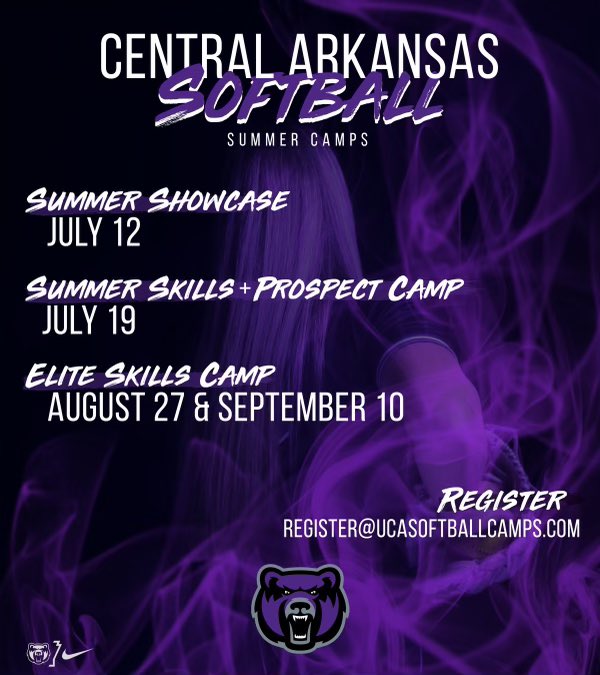 CoachLucas_'s tweet photo. New camp dates!!! 
Let’s get after it! 💜🥎🐻 https://t.co/vjjezHMEoH