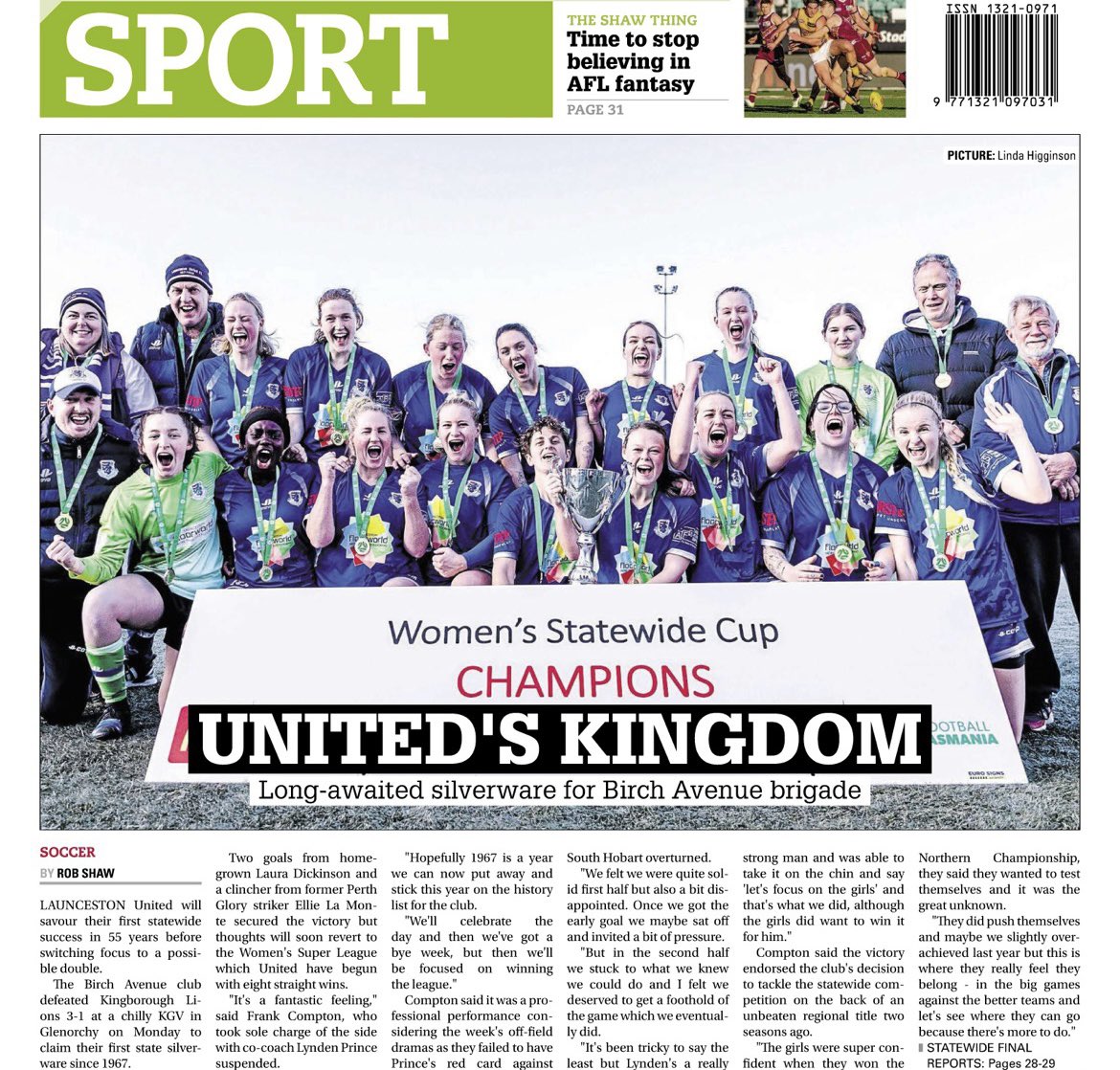 I’m fairly sure this is a first for me but 📸 all 3 back pages on the same day yesterday for the statewide and Lakoseljac cup finals! ⚽️