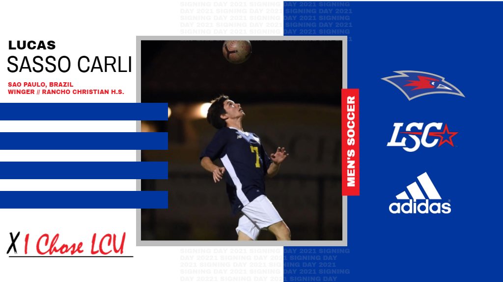 LCUMensSoccer's tweet photo. 🚨Player Announcement🚨
Name: Lucas Sasso Carli
Nationality: Brazil 🇧🇷
HS/Club: Rancho Christian HS & City SC
Class: Freshman
Position: Midfielder/Winger
#TGBTG #Family #Fall22 #806 https://t.co/Qx11Q9hg68
