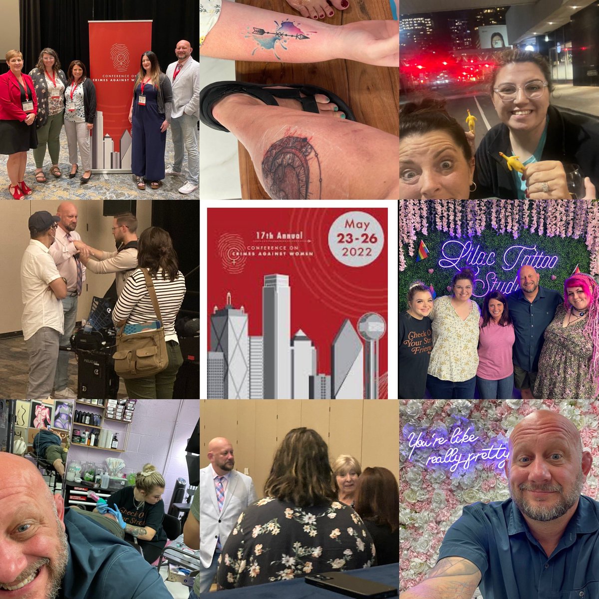 boardman_train's tweet image. Conference on Crimes Against Women 2022 was the busiest for me ever. 4 training sessions, 1 network lunch, 1 tattoo w/badasses, 1 documentary being filmed. So lucky to have a badass network of friends and colleagues. #notalleged ￼@NationalCCAW