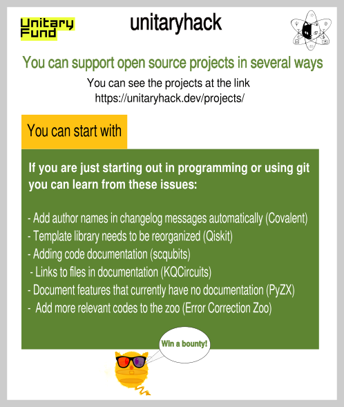 QuantUniEd's tweet photo. Starting out in #programming, but want to help in the #quantumcomputing community? In the #UnitaryHack by @unitaryfund you can check the following #issues
link: https://t.co/uNYeSWS5lk
Deadline #June17th
#quantumsoftware, #quantumopensource #quantumhack #opensource #GitHub https://t.co/CCVPuNQrRw