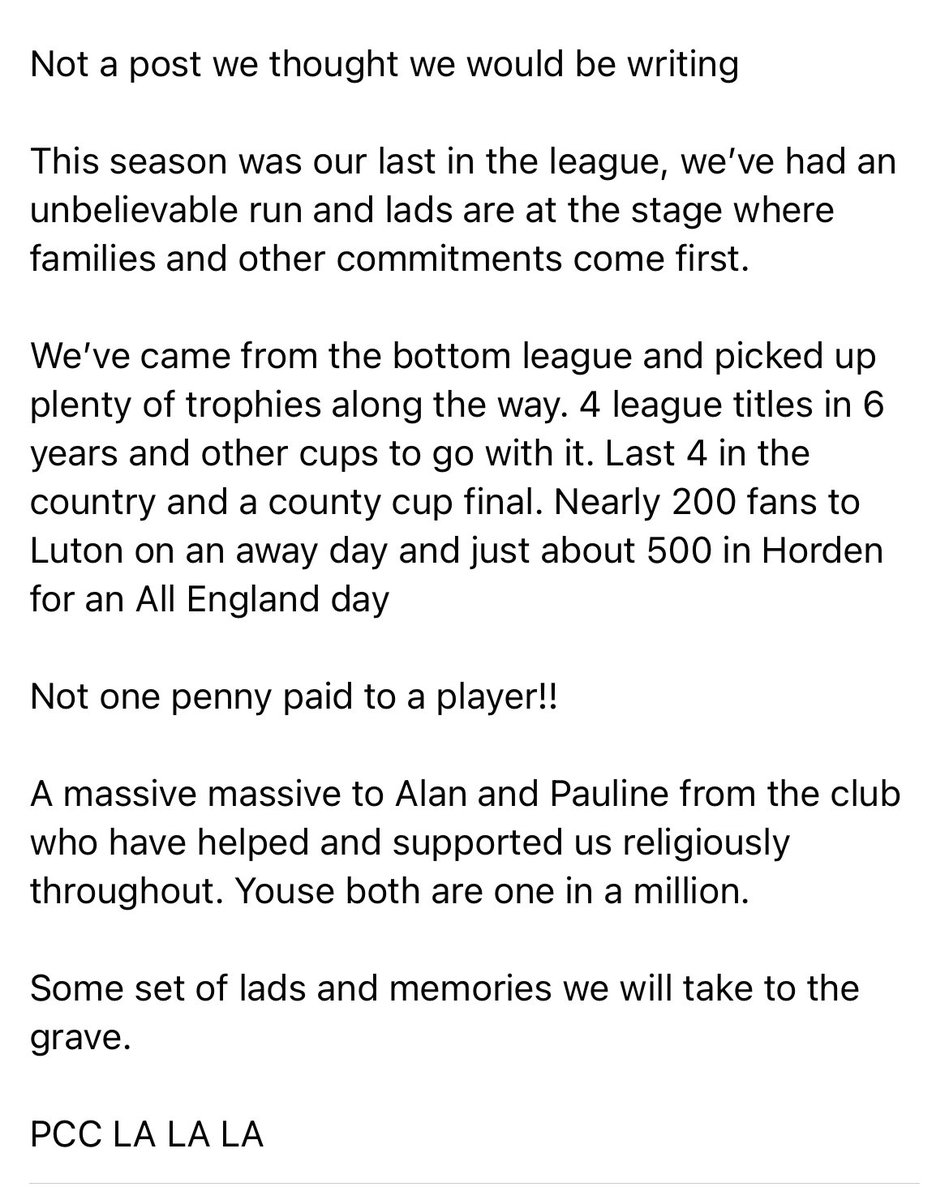 Our last season as a club..