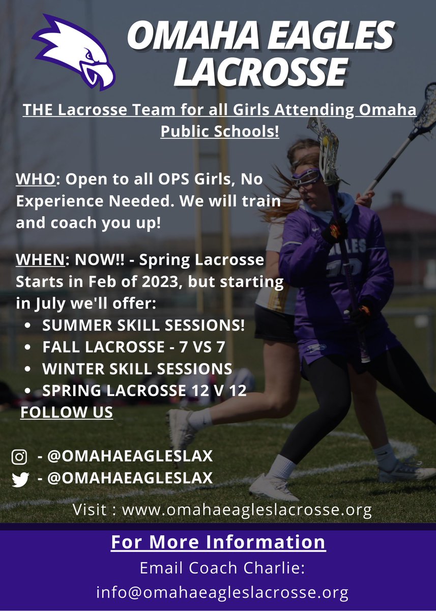 We are #OmahasTeam - If You are interested in Girls Lacrosse and attend an <a href="/OmahaPubSchool/">Omaha Public Schools</a> - we would love to meet you!