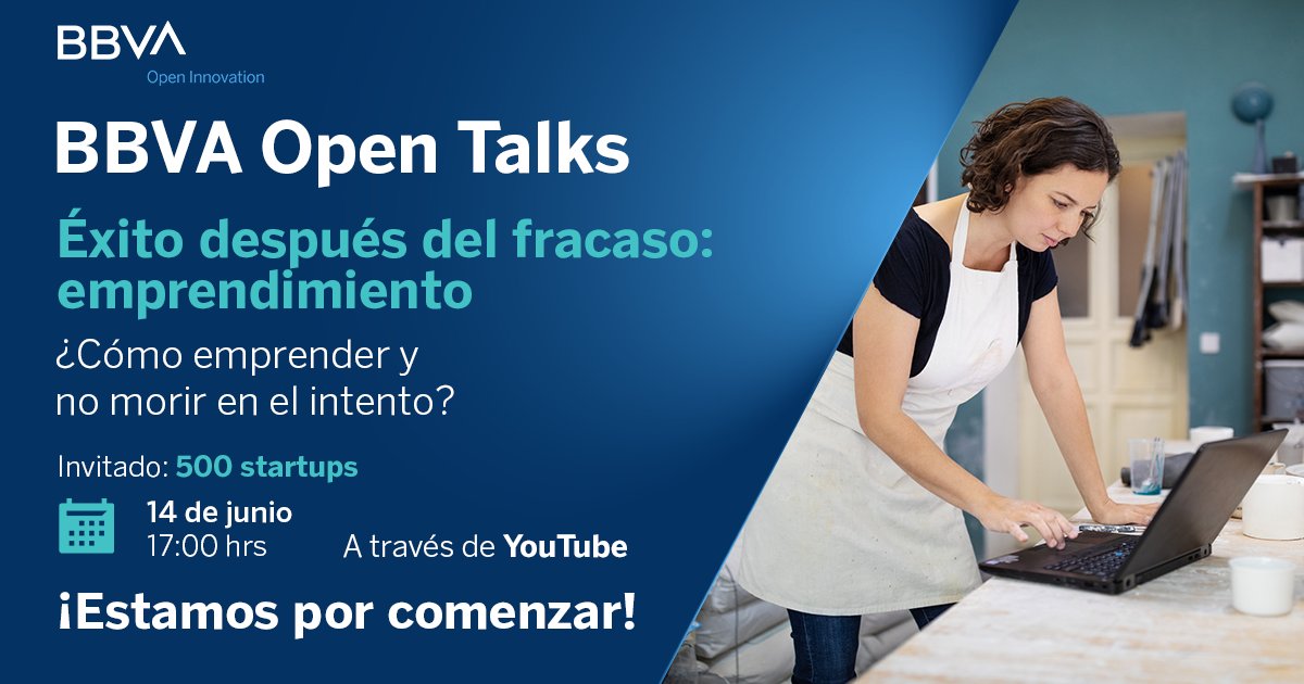 BBVASpark's tweet photo. 🇲🇽 Día 1⃣ del #BBVAOpenTalks, hoy arrancamos con una charla sobre cómo iniciar un emprendimiento, ya que puede ser la parte más difícil, estamos por comenzar nuestra transmisión. ¡Acompáñanos! ▶️🔘https://t.co/N1Y7qK1MvT https://t.co/yfkstC7hxW