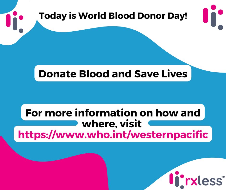 rx_less's tweet photo. Today is World Blood Donor Day!
Donate blood and save lives - visit your local blood donation centers for more information.
#rxless #blood #donor #donation #savelives https://t.co/N7xQzHehH9