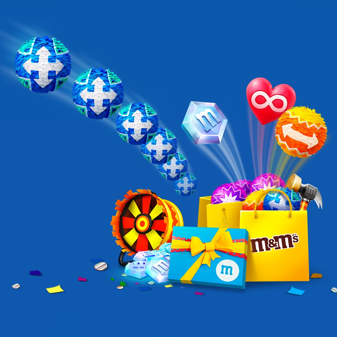 MMSAdventureUS's tweet photo. Starting June 15, M&amp;M’S Adventure will be hosting a blue piñata collection event in-game. While playing through regular levels, use blue piñatas to earn points in the event. Doing so will grant you special prizes!

Share the mobile game with a friend now: https://t.co/4YW32fk8GD https://t.co/FDCrSTvWqN