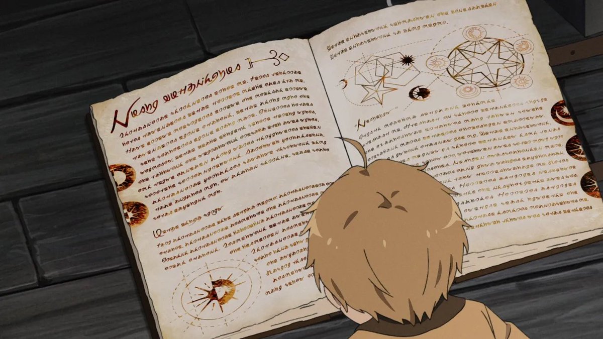 animesinjapan's tweet photo. CURIOSIDADE| Mushoku Tensei é um dos poucos animes que possuem linguagens ficcionalis e fonéticas únicas e não apenas isso: Os seiyuus tiveram que fazer "cursos" para aprender os idiomas para pronunciarem corretamente no anime. https://t.co/OS8oAgQ2vw