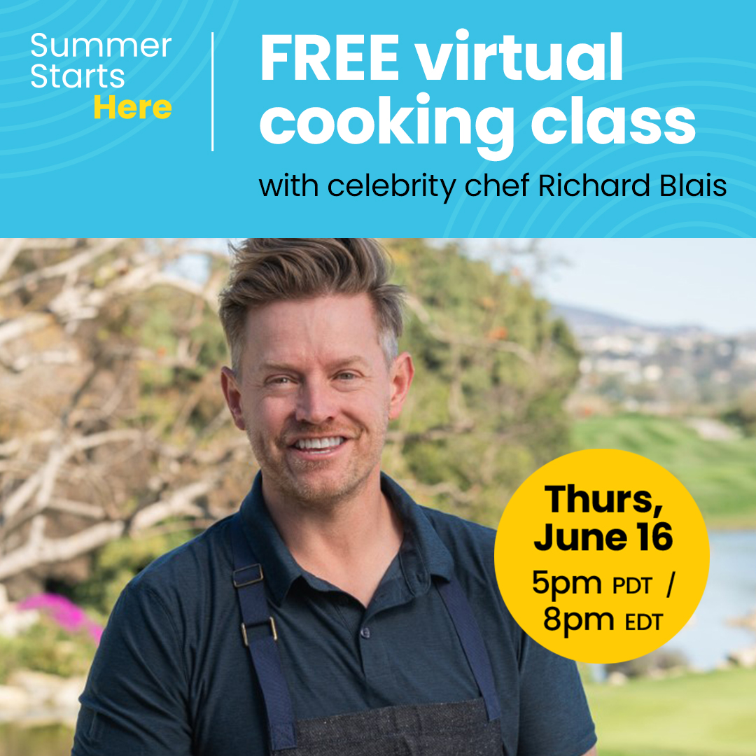 Get inspired by celebrity chef @RichardBlais at his FREE virtual cooking class. Thursday, June 16, 5pm PDT / 8pm EDT. Sign up here: acmemarkets.com/lp/flavor-nati…