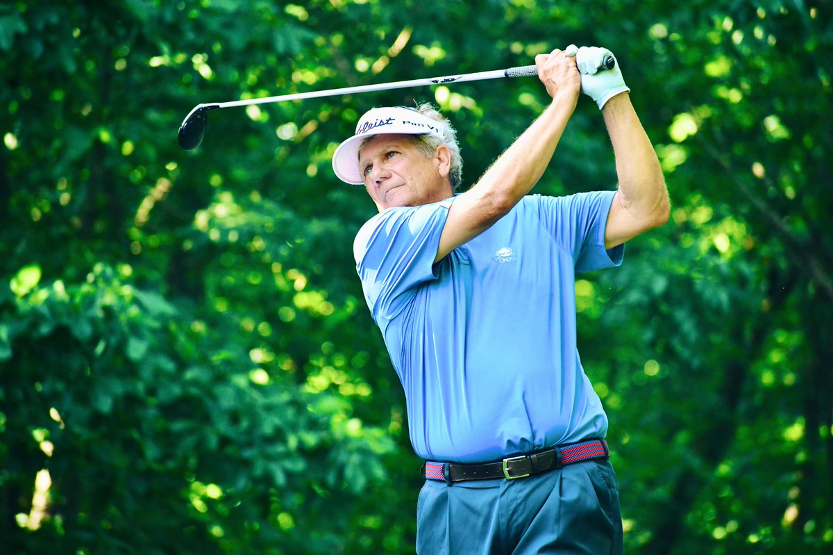 TennPGA's tweet photo. Down the stretch at the Tennessee Senior State Open:
• Tim Jackson (a) -2 (15)
• Bill Breen, PGA -2 (14)
• Loren Personett, PGA -2 (14)
• Gibby Gilbert, PGA -1 (15)
• Dan Crocket (a) -1 (15)
Leaderboard: https://t.co/2lxvZb3LmA
#TennSeniorState https://t.co/mm9V6pPEEX