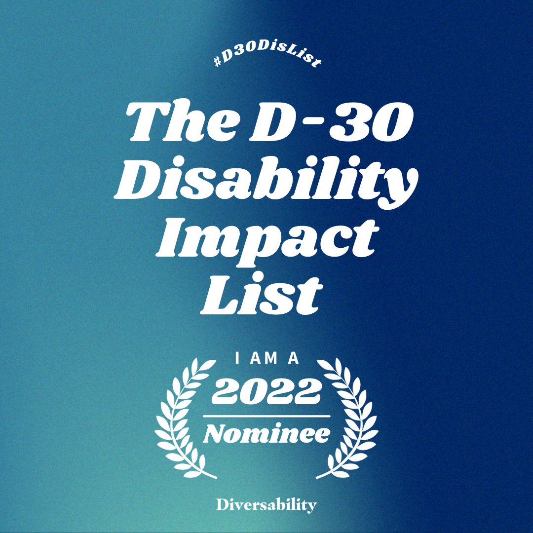 EU FUI INDICADA A UM PREMIO INTERNACIONAL DE IMPACTO NA VIDA DAS PCD!!!!!

I am honored to be nominated to @Diversability’s 3rd annual D-30 Disability Impact List! Honorees are announced in July, so we’ll find out if I am selected then! #D30DisList #Diversability