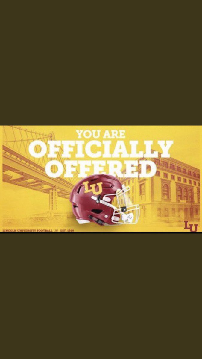 HowardMarvin34's tweet photo. #AGTG After a GREAT talk with @Gumbs21, I am beyond blessed to receive my first offer from @LincolnUnivFB Oakland. @CoachWollman52 @atlasatman @DaphneFBTrojans https://t.co/ZzCuR7FUAT