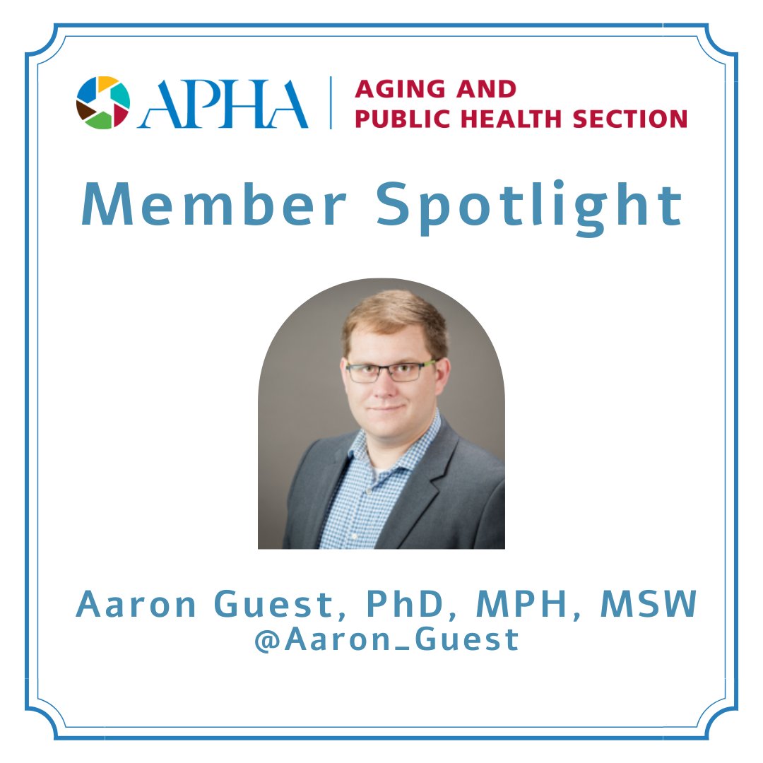 We're elated to feature Dr. @Aaron_Guest, socio-environmental gerontologist with an emphasis on health, as our member spotlight!