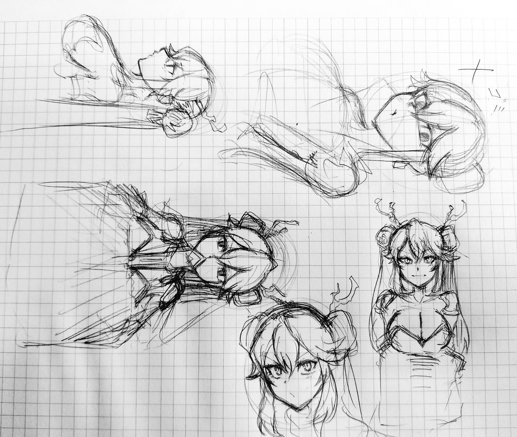 アナログ練習。
天威の龍仙女。 