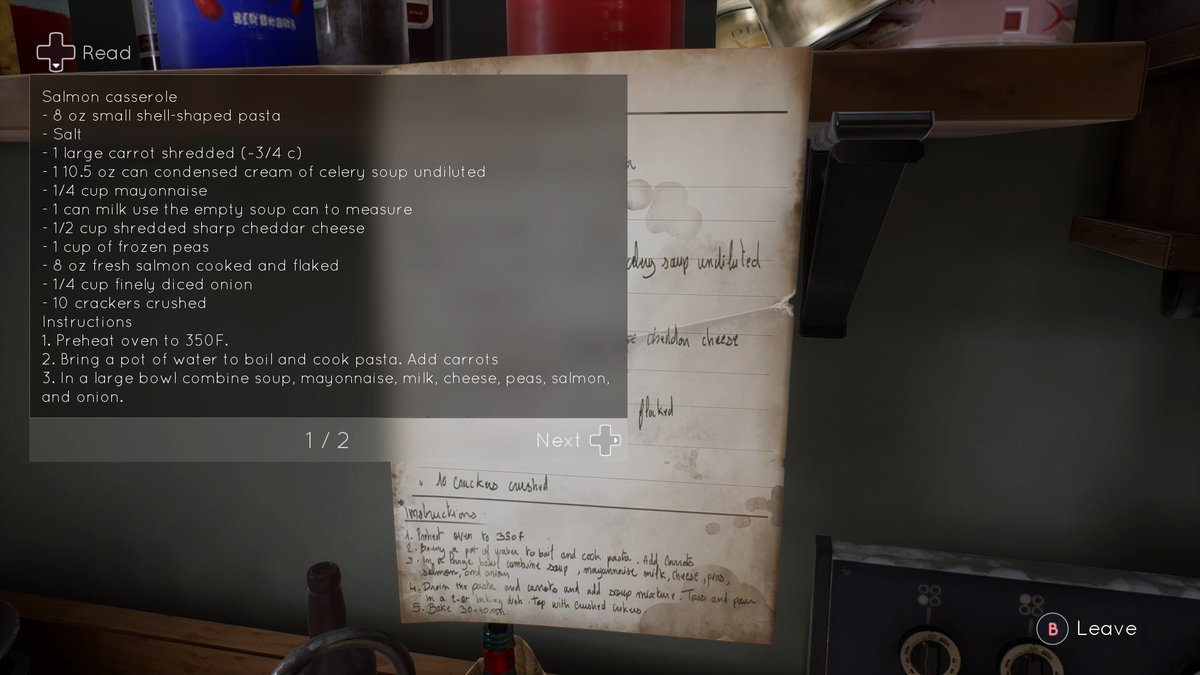 sdrowdrawkcab's tweet photo. Salmon Casserole recipe, clear text pg.1, Screenshot - Tell Me Why #TellMeWhy #XboxShare https://t.co/ixsy22ELoc