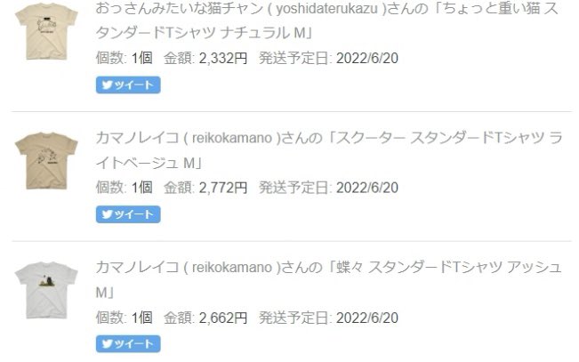 買ったシャツの柄、全部猫 