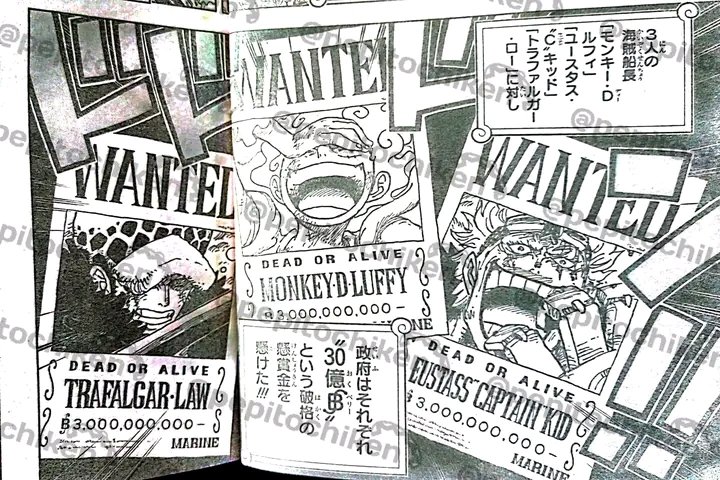 naruhiga's tweet photo. #ONEPIECE1053
Spoiler Bounty Luffy, Kid &amp; Law
Menurut sudut pandang pemerintah dunia
Tapi kalau dari sudut pandang pembaca sih, harusnya luffy bisa lebih besar bountynya ☹️
Pict : pepitochiken https://t.co/pVMSpbxM8f