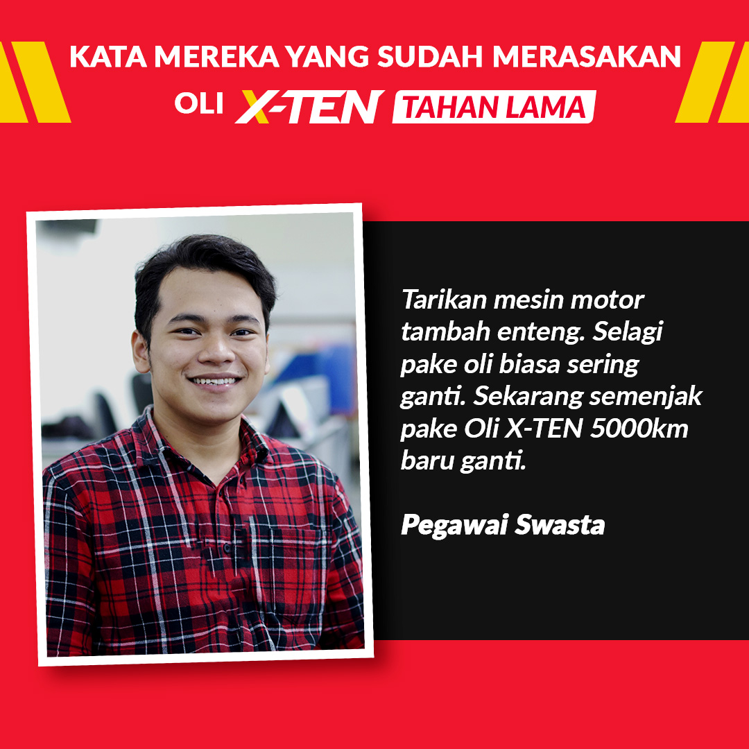 xten_id's tweet photo. Terbukti! Bikin mesin motor Tahan Lama dan pastinya ga khawatir saat di jalan 😎

Ayo buruan rasakan sensasi tarikan Enteng Tahan Lama di motor harianmu dengan Oli X-TEN! https://t.co/VuMreVVjuC