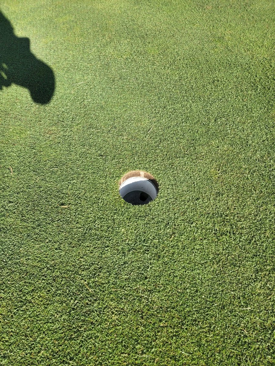 RyanSurettePGC's tweet photo. Nice to sneak in a double verticut to #thinemout and #standemup after a few weeks of pushing greens with aggressive mowing and rolling and ahead of a heat spell https://t.co/iy3roizNVW