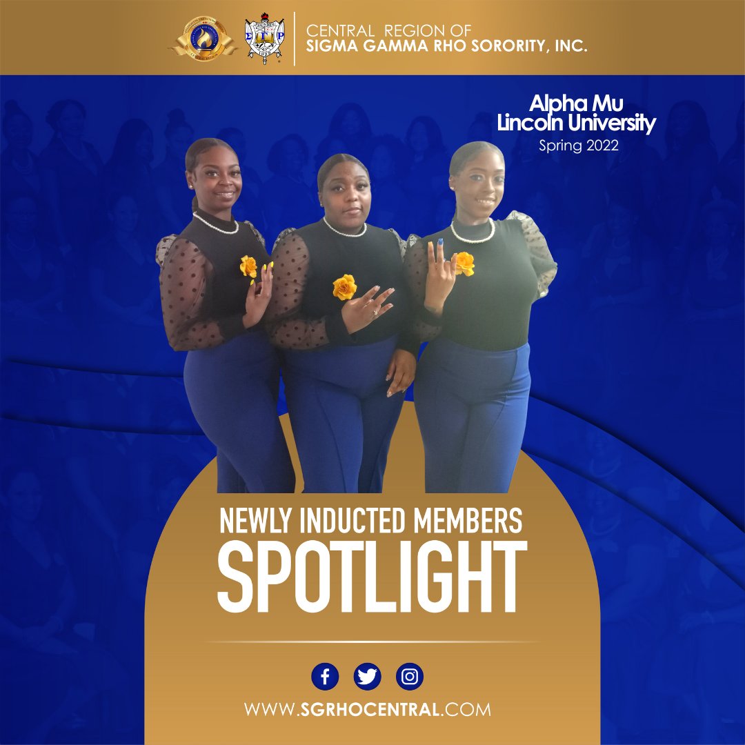 SGRhoCentral's tweet photo. Welcome New Undergraduates
Welcome to the newest inducted members within the ‘Captivating’ Central Region.
Presenting the Spring 2022 chapter Lincoln University, Alpha Mu Welcome Sorors💛💙
#SGRhoCentral #CentralLeadsTheWay #LeadWithCentral #LeadershipThroughAction https://t.co/kzqODnBufc