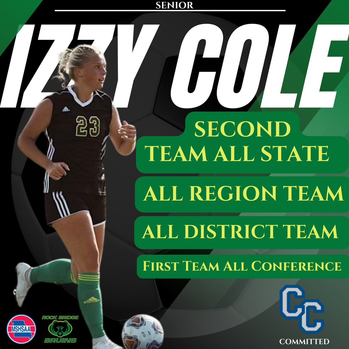 Congratulations to Senior Izzy Cole on your Class 4 2nd TEAM
ALL STATE selection and a fantastic 2022 season! 
<a href="/izzzycolee/">izzy cole</a> <a href="/ColumbiaCougars/">Columbia Cougars</a>