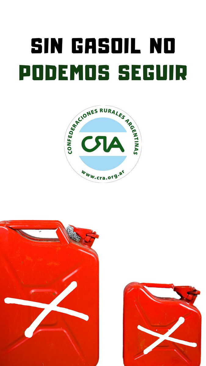 Volvemos a manifestarnos porque NADIE se hace responsable de esta situación.
#SinGasoilNoPodemosSeguir #CRA