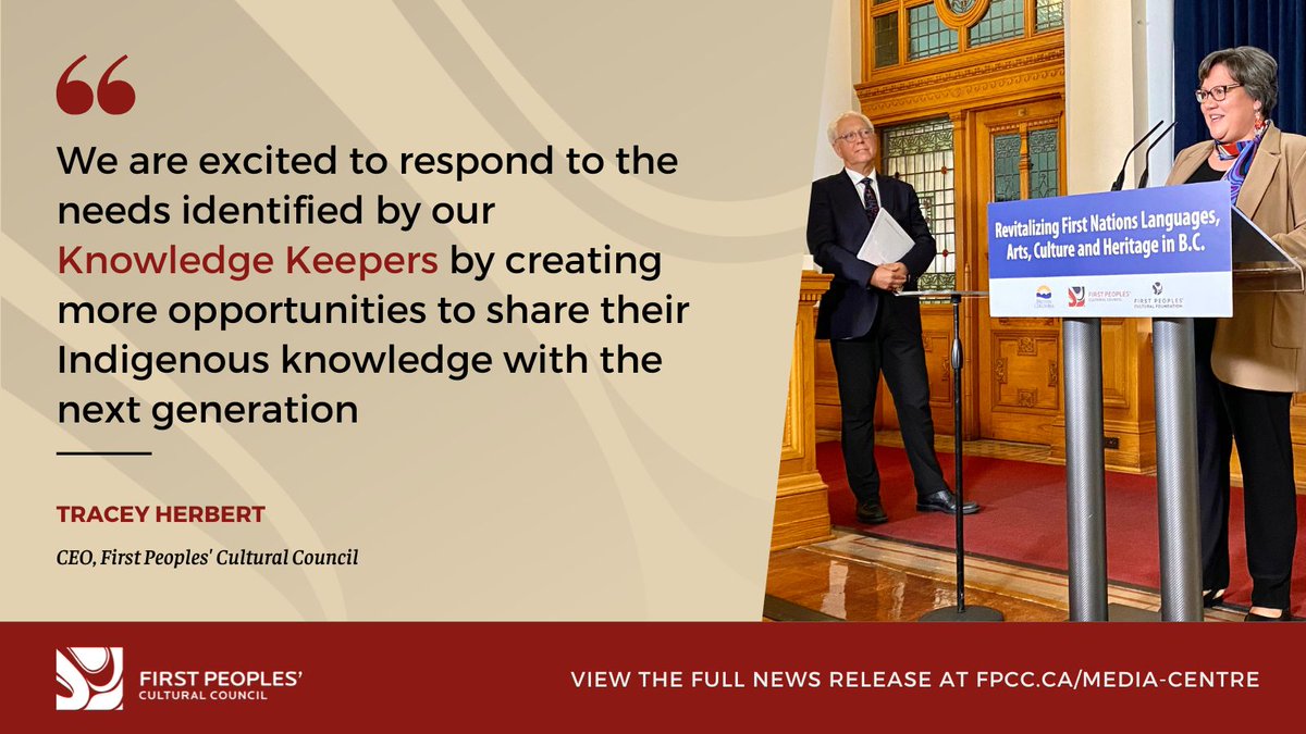 📢 The Gov't of B.C. is providing $34.75M in new funding to support #FirstNations languages, arts, culture &amp; heritage revitalization programming and operations. $25M will go to @FPCFoundation, which we will deliver via grants &amp; training. Read the release👉🏾 fpcc.ca/news/june-14-2…