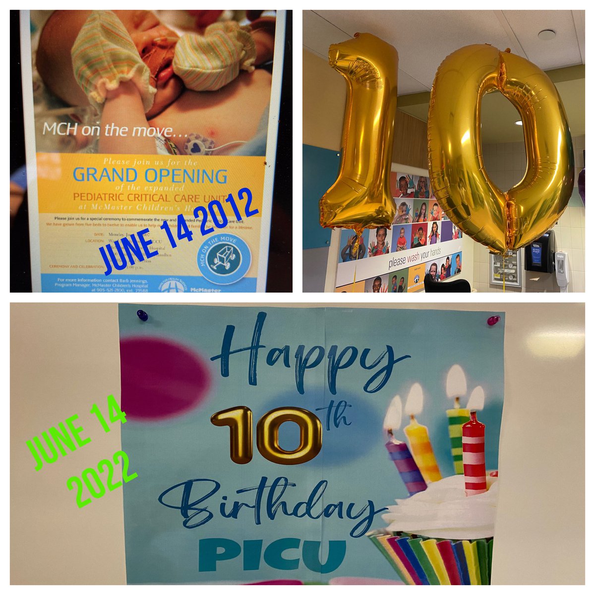 Celebrating a #PedsICU bday today ! 1️⃣0️⃣ yrs in our current location has been a journey of incredible accomplishments, growth, experiences, innovation &amp; safety! Shout out to our team &amp; the <a href="/mch_childrens/">McMaster Children's Hospital</a> staff, families &amp; patients that have been part of our incredible journey