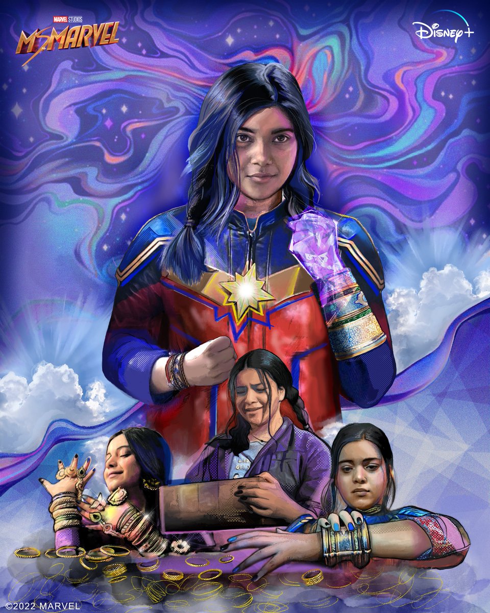 msmarvel's tweet photo. Check out this exclusive art from @itsnehak and find out what inspired her in Episode One of #MsMarvel.
-
“I really loved the first episode and I was particularly drawn to two things- one the imagery of bangles throughout the episode and two her relationship to her..." (1/5) https://t.co/YC3Sw1OMmp