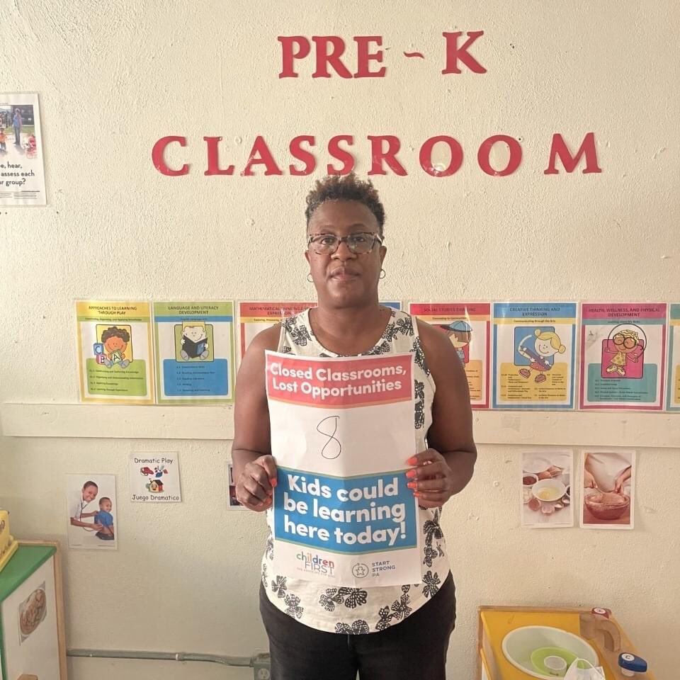 Kids1stECE's tweet photo. Another 14 young children missing out on an early education, this time at Precious Life Ministries in Norristown. Child care matters. Educators matter. Our families matter. #RaiseChildCare #EmptyClassrooms #30in30 https://t.co/ynvSupzUPD