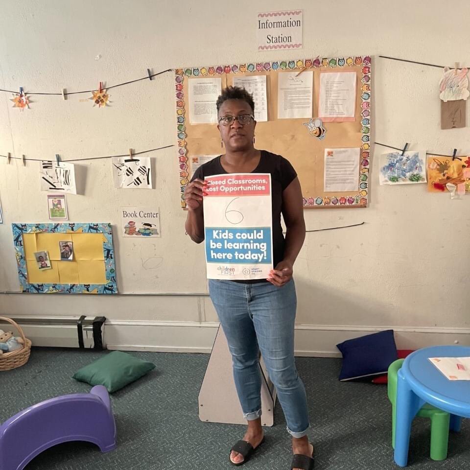 Kids1stECE's tweet photo. Another 14 young children missing out on an early education, this time at Precious Life Ministries in Norristown. Child care matters. Educators matter. Our families matter. #RaiseChildCare #EmptyClassrooms #30in30 https://t.co/ynvSupzUPD