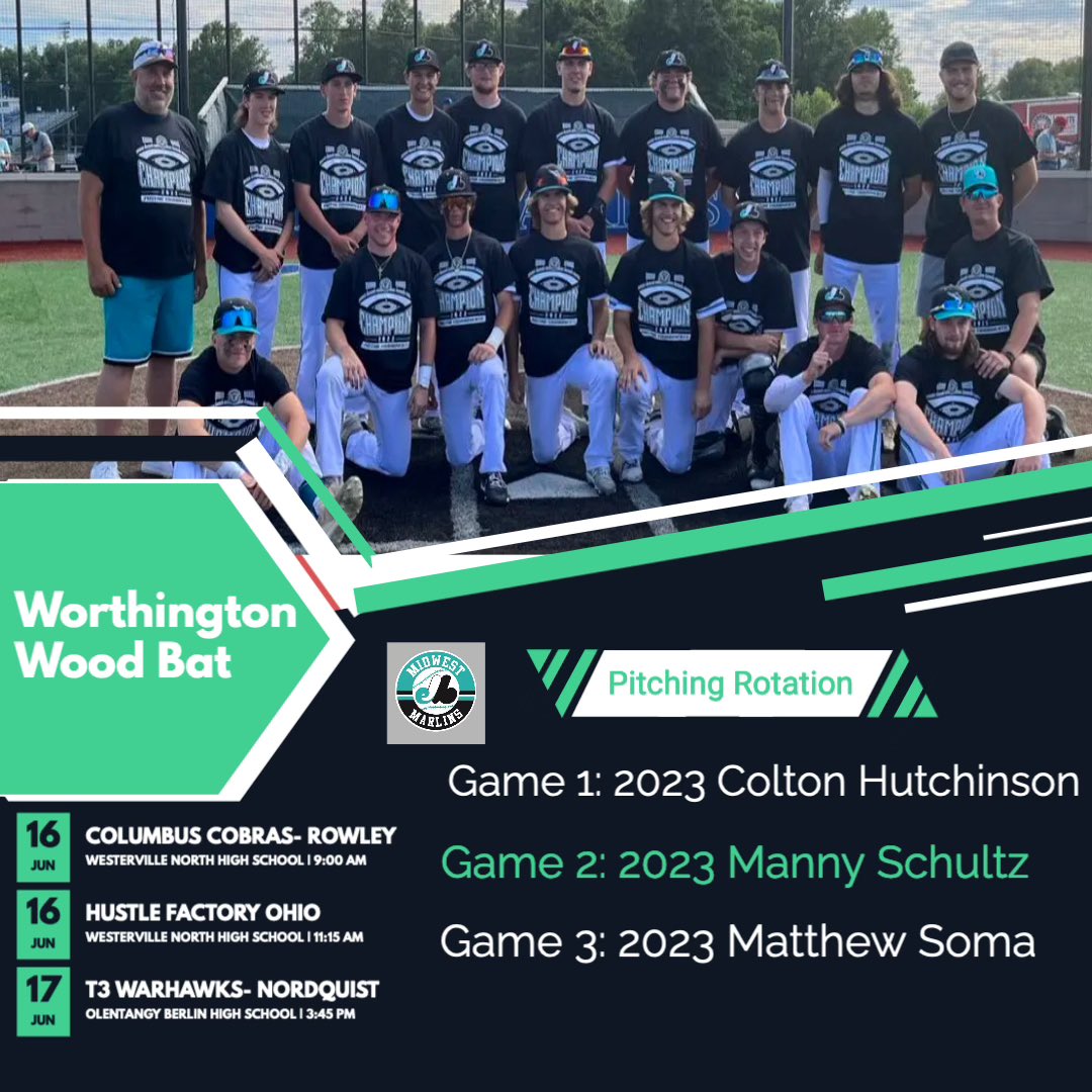 Very excited for @marlinsbsb2023 to continue their great summer! The Team is 7-2 on the summer heading into the <a href="/WoWoodBat/">Worthington Wood Bat Tournament</a> and looking to hit full stride with a full roster now! Excited for this team of gamers to continue to grow! #MarlinFAM