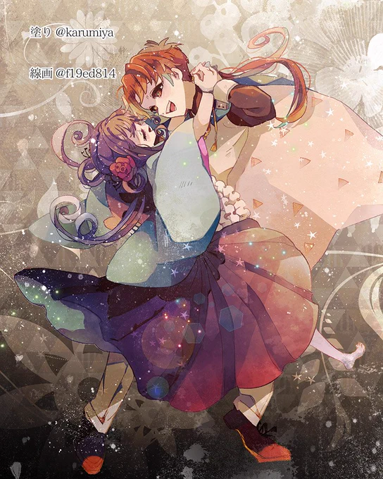 自慢させてください😇✨✨
かる(@karumiya)さんと互いに線画交換をして、色塗りをしたのですが、私が描いた線画からかるさんの鮮やかなる塗りセンスによって魔法の如く最高な一枚になって私のもとに届きました!!!!!!!やったーーーーッッッッ 