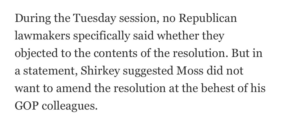 JeremyAllenMoss's tweet photo. I will not be gaslighted.

The resolution did not fail because I refused to amend it. It is the same draft that passed last year.

It failed because Republicans wanted a new unacceptable line in it: “not every citizen in Michigan agrees with the lifestyle of the LGBTQ community.” https://t.co/7yv16PcSvf