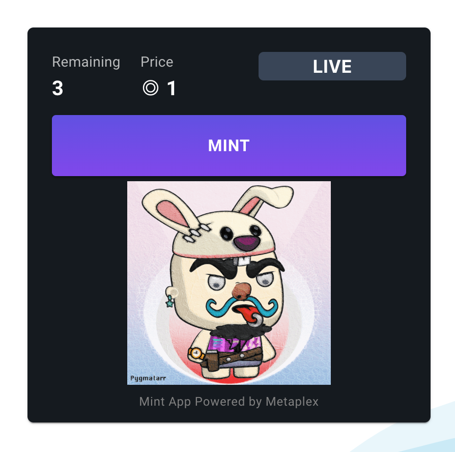 🚨Pygmies Land🚨 LAST 3 NFTs

👉 MINT IS LIVE - price 1 $SOL mint.pygmies.land

discord.gg/GqT6Ajm3Ga

#NFTs #NFT #NFTCommunitys #NFTProject #NFTMint #NFTCommunity #NFTCollector #NFTCollectors #NFTCollection $BRUSH #BRUSH #PygmiesLand #Solana #NFTProject #SolanaNFTs