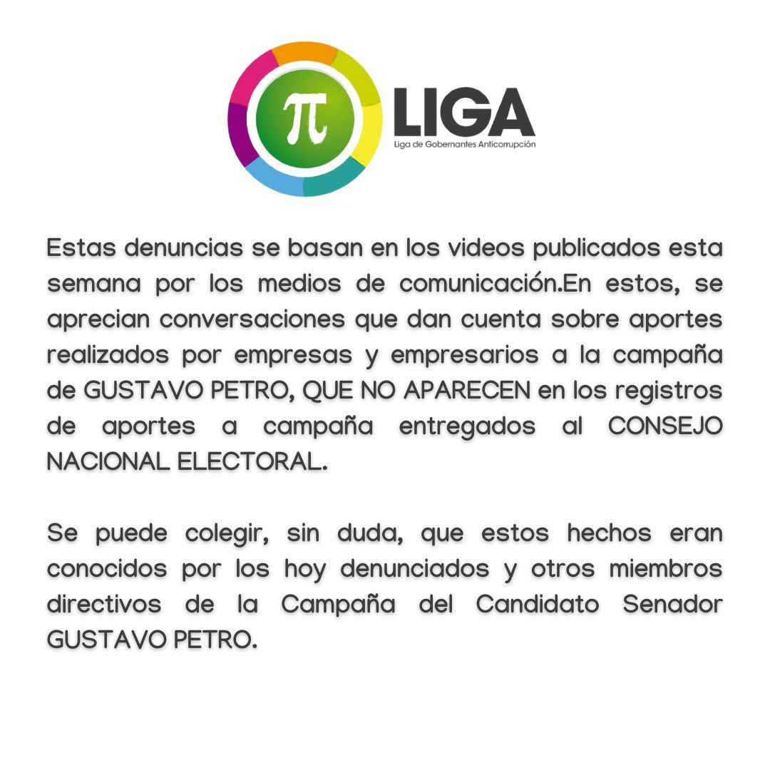 socorrooliver_3's tweet photo. He radicado 2 denuncias penales contra @petrogustavo y @RoyBarreras por los delitos de violación de los topes o límites de gastos en la campaña electoral, así como fraude procesal. Respondan a la justicia. @ligajuventudes @LigaGobernantes @ingrodolfohdez https://t.co/1IEU8TnuEU