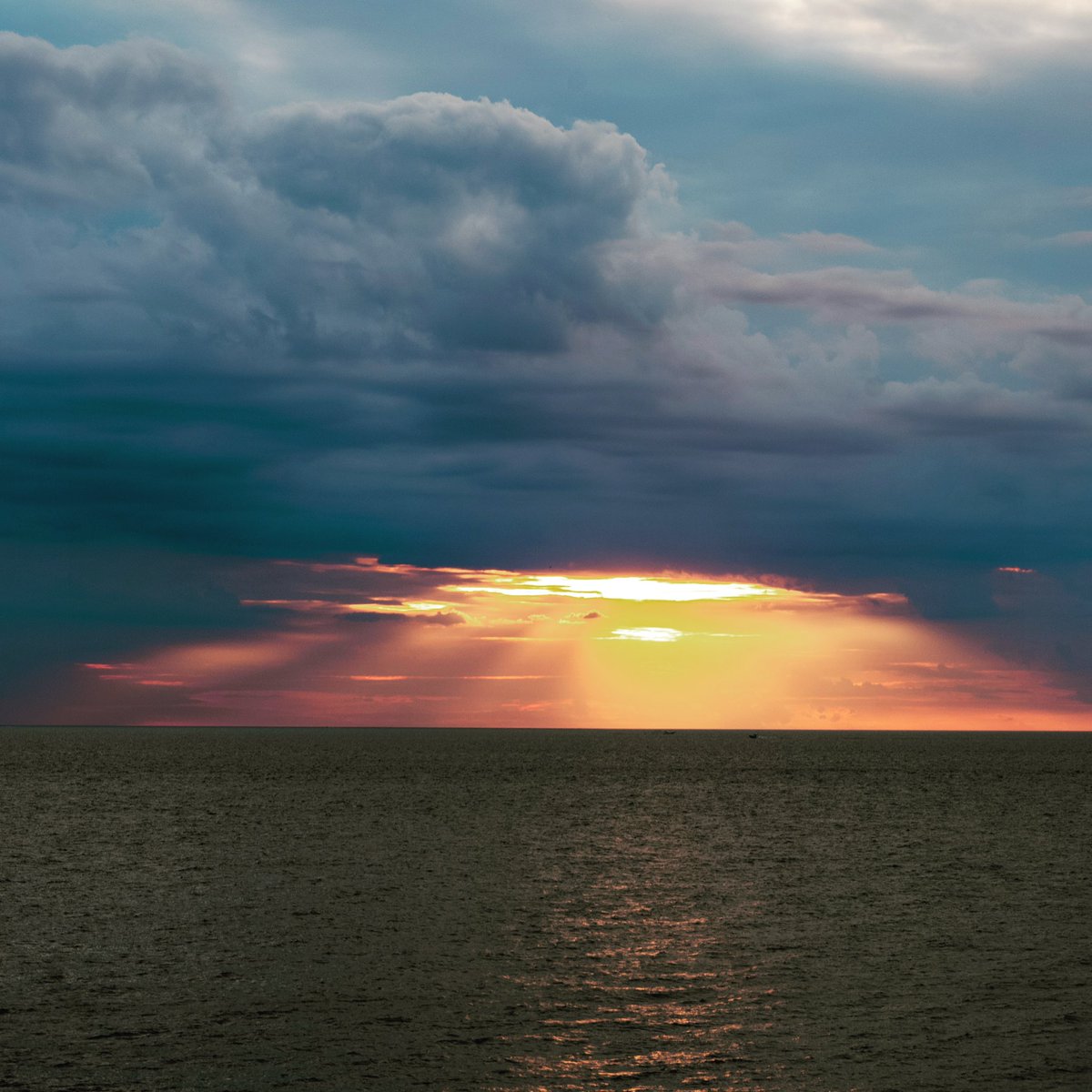 Sun breaking through, western Lake Erie
