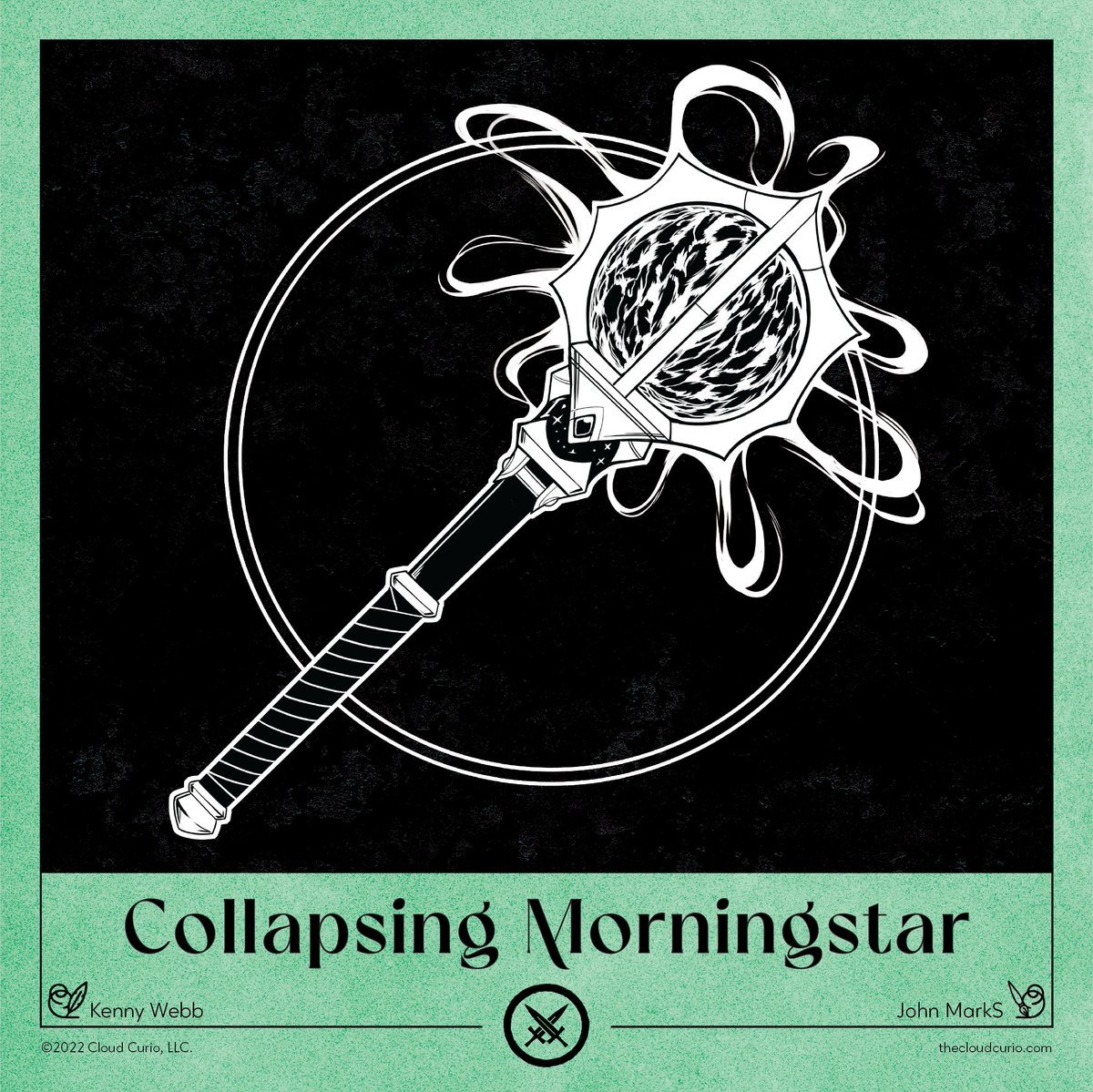 📣 And we're live! Our first release is out! ✨🗝️☁️

Weapon: Collapsing Morningstar

"What I wonder about are the planets that orbit the star before its collapse. What must it be like for the tiny people who live there?"

Designer: <a href="/Volfmyr/">Volfmyr</a> Artist: John MarkS

Links below!