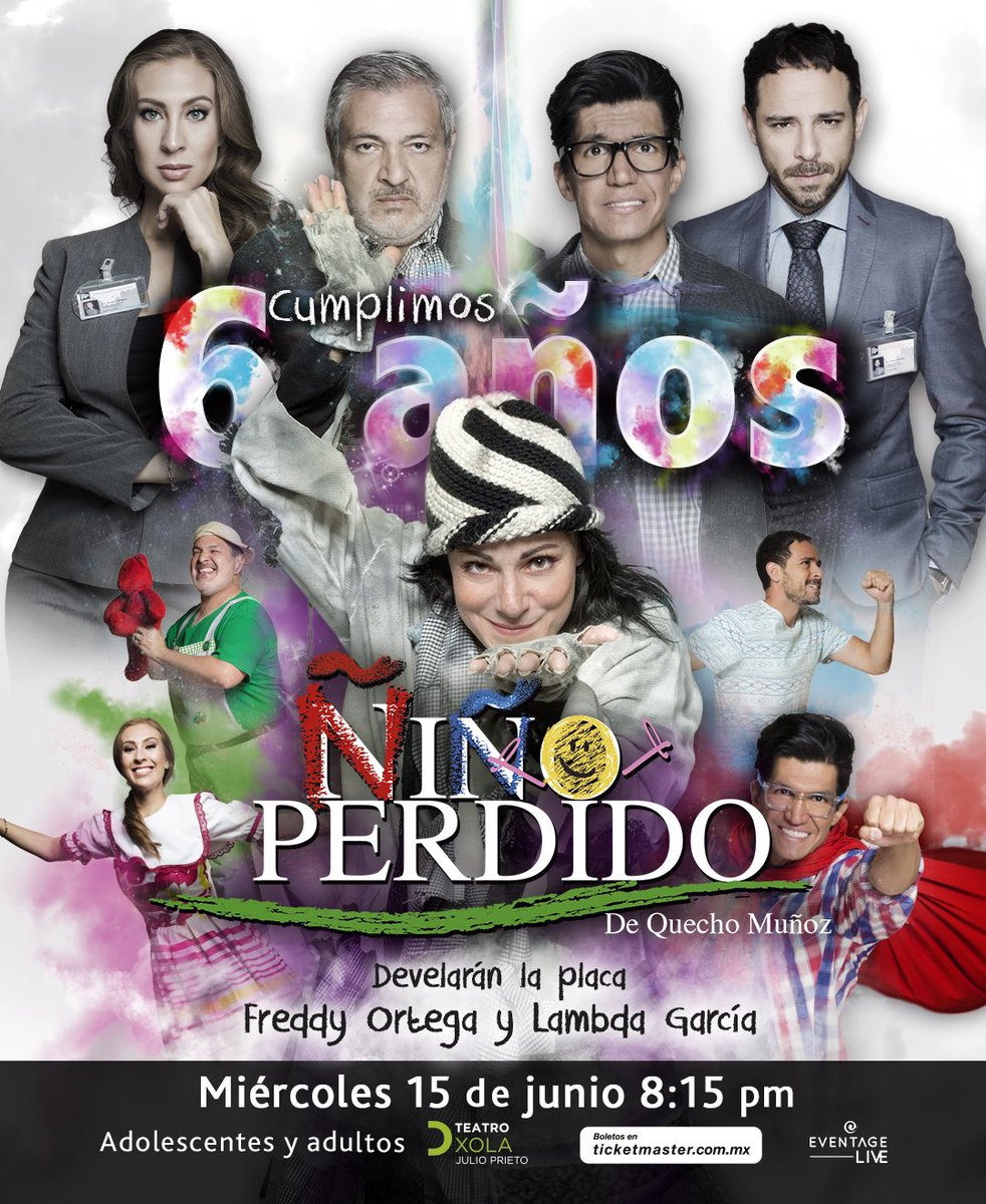 ¡Cumplimos 6 años de reír y llorar juntos! De divertirnos y conmovernos juntos. 
6 años de abrazar a tu niño interior 🎈
¡Ven mañana a celebrar con nosotros! 
Para develar nuestra placa tendremos unos padrinos de súper lujo, nuestros muy amados: <a href="/freddymasca1/">Freddy Ortega</a> y <a href="/lambgarcia/">Lambda García</a>