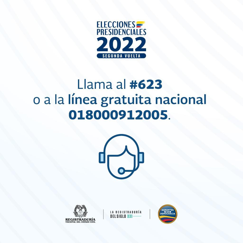 Registraduria's tweet photo. ¡No cometas delitos electorales por desconocimiento! ❌

Si durante la jornada electoral para #SegundaVuelta presidencial notas alguna irregularidad, ¡denuncia! Te contamos cómo hacerlo.

¡Todos somos #GarantesDeLaDemocracia! https://t.co/DfSVZqO5nN
