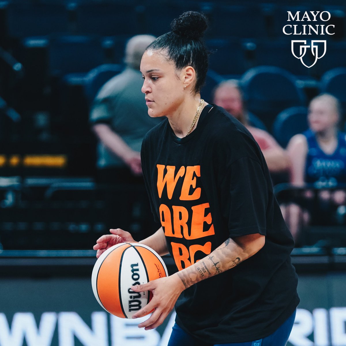 minnesotalynx's tweet photo. Tonight's @MayoClinic Status Report:

Kayla McBride is AVAILABLE.

Natalie Achonwa (right hamstring), Sylvia Fowles (right knee), and Napheesa Collier (maternity leave) are OUT vs. Seattle. https://t.co/CyeFnAn6Nb
