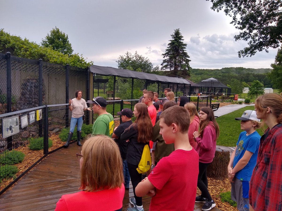 pemffa's tweet photo. Day 1 of @PEMHighSchool Ag Venture Camp for Middle School students included a tour of Oxbow Zoo where the students got to learn from a Naturalist about black bears.  Back at school Officer Rolle and his K-9 partner Melee from the Wabasha County Sheriff's Dept stopped in #TeachAg https://t.co/sqkIDXpi3L